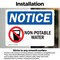 Signmission Non-Potable Water Sign With Symbol, 5 in W x Rectangle, Vinyl Decal OS-2PACK-NS-D-35-L-15102 - alternate 3